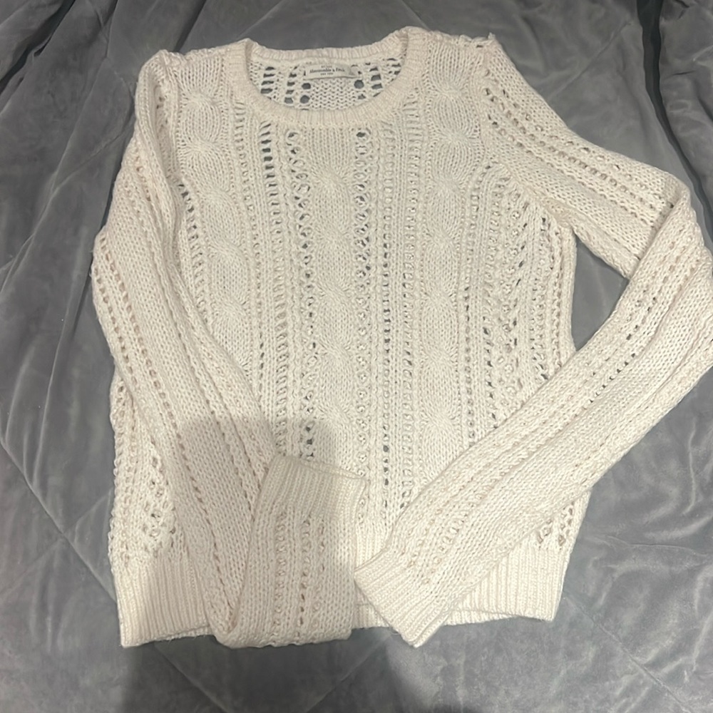 Abercrombie & Fitch, beige sweater, with holes